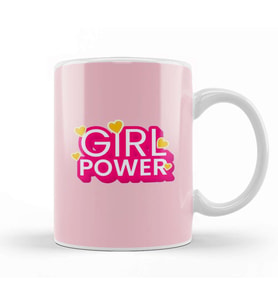 Girl Power Text Design Kupa Bardak Porselen