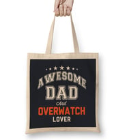 Awesome Dad And Overwatch Lover Bez Çanta Uzun Saplı