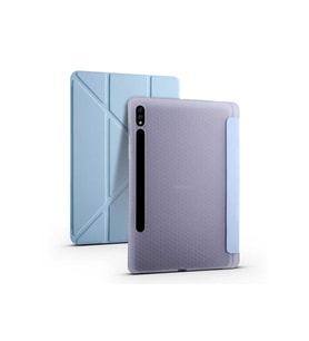 Samsung Galaxy Tab S7 Plus T970 Uyumlu Kılıf Zore Tri Folding Kalem Bölmeli Standlı Kılıf