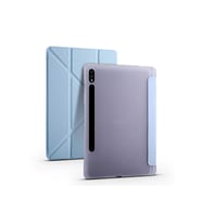 Samsung Galaxy Tab S7 Plus T970 Uyumlu Kılıf Zore Tri Folding Kalem Bölmeli Standlı Kılıf