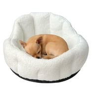 Peluş Evcil Hayvan Yatağı Wellsoft Kumaş Kedi ve Köpek için Rahat Yatak (Beyaz)