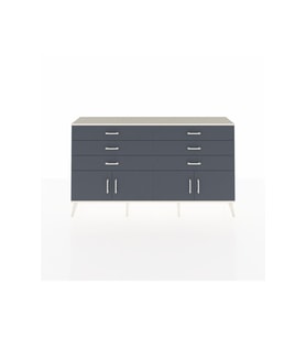 Arges Konsol 2 Raflı 6 Çekmeceli 4 Kapaklı 176x30x99 Aytaşı-Antrasit