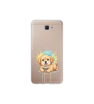 Samsung Galaxy J7 Prime 2 ile Uyumlu Splash Köpek Tasarımlı Şeffaf Silikon Kılıf
