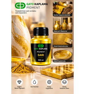 GATO Kaplama Solvent Bazlı Transparan Sıvı Pigment Boya 100 ml Sarı Renk Renklendirici