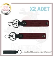 Hız Aşıklarına İsim Plaka ve 0 Rh (+) Kan Grubu Yazılı Özel Hediye x2' li Set Anahtarlık, Bordo-Laci (Çok Renkli)