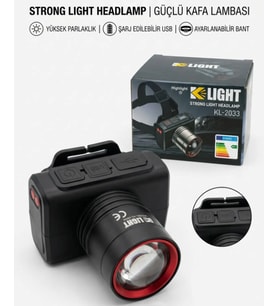 K Light KL-2033 Şarjlı Kafa Lambası