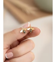 Mineli Arı 14 Ayar Altın Küpe (Gold)