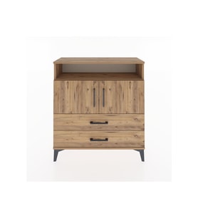 Arges Şifonyer 3 Raflı 2 Çekmeceli 2 Kapaklı 88x30x96 Çam-Çam