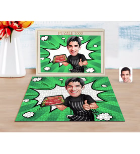 BK Gift Kişiye Özel Erkek Kasap Karikatürlü 1000 Parça Profesyonel Puzzle-1