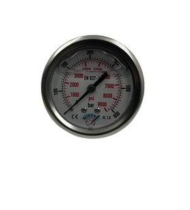 Manometre Gliserinli Arka Çıkışlı Q63 - 0 - 600 Bar 1/4