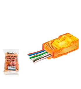 Cat6 Ez Rj45 Konnektör - 100 Adet Turuncu / Ekonomik Poşet Paket ND2413