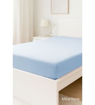 Çift Kişilik Düz Penye %100 Pamuklu Lastikli Çarşaf 160X200 (Mavi)