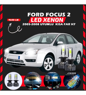 Ford Focus 2 2005-2008 Kısa Far Uyumlu Şimşek Etkili Led Xenon Pro Series H7