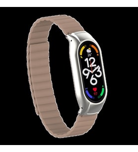 Xiaomi Mi Band 7 Uyumlu Çift Renk Tasarım Kasa ve Mıknatıslı Kordon (KAHVE)