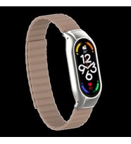 Xiaomi Mi Band 7 Uyumlu Çift Renk Tasarım Kasa ve Mıknatıslı Kordon (KAHVE)