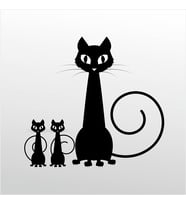 Folyo Sticker Aile Kedisi 90 cm uzunluk (Karışık)