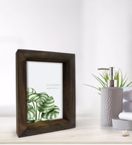 BK Gift Banyo Dekoratif Doğal Masif Ahşap Çerçeve 15x20cm-13 (Beyaz)