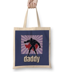 Super Daddy Fathers Day Gift 2021 Bez Çanta Uzun Saplı