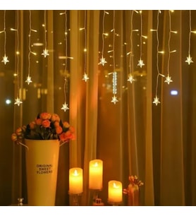 Yıldız 4m 96 Led 19 Saçak 40-50-60cm Gün Işığı yıldız boyutu:7cm