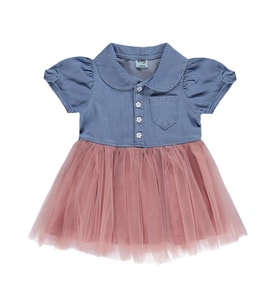 Civil Baby Tencel Tül 6-18 Ay Elbise - Mavi