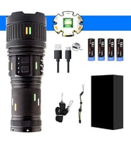 Pro F-3001 Alüminyum TG LED Güç Göstergeli Type-C Şarjlı El Feneri 100 W