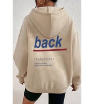 Unisex Back Sırt Baskılı Sweatshirt (Bej)
