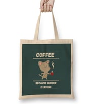 Cat Funny Coffee Drinks Lover Gift Quote - Vintage Retro Rainbow Style Bez Çanta Uzun Saplı