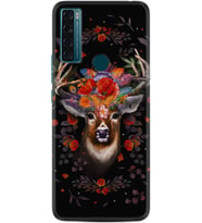 TCL 20 SE Kılıf Silikon Desen Rose Deer 1661