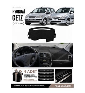 e-biz HYUNDAİ GETZ (2002-2011) Uyumlu Torpido Koruma, Torpido Örtüsü, Torpido Kılıfı - Siyah-Gri - HU021