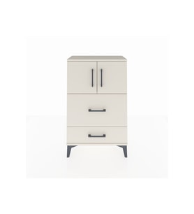 Arges Komodin Tek Raflı 2 Çekmeceli 2 Kapaklı 60x30x96 Aytaşı-Aytaşı