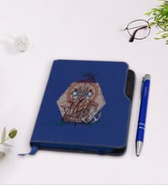 BK Gift Kişiye Özel Gemi Tasarımlı Lacivert Termo Deri Defter Kalem Seti-4