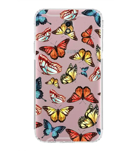 PrintiFy Samsung Galaxy J7 Pro ile Uyumlu Water Color 2  Kamera Korumalı Şeffaf  Kılıf