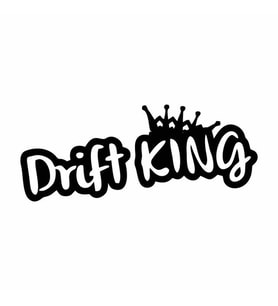 Drift King Araba Sticker siyah 16x6 CM (Siyah-Siyah)