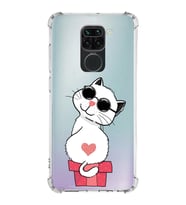 Xiaomi Redmi Note 9 Köşe Korumalı Antişok Kapak Coolcat Tasarımlı Şeffaf Silikon Kılıf