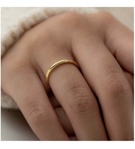 Gökdeniz 925 925 Ayar Gümüş Kadın Hediyelik Gold Alyans 
