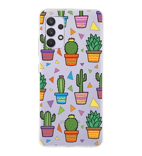 PrintiFy Samsung Galaxy A32 ile Uyumlu 1mm Slim Fit Water Color 4 Baskılı Şeffaf  Kılıf