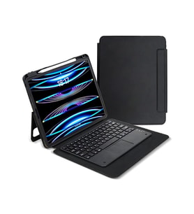 Apple iPad Pro 11inç M4/M5 Kılıf Kablosuz Klavyeli Case Mobax 2024/2025 (Füme)