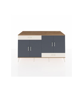 Kronos Konsol 5 Raflı 2 Çekmeceli 4 Kapaklı 176x59x99 Çam-Antrasit/Aytaşı