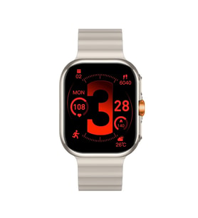 Bix TSW1 2.01” AMOLED Ekran, Bluetooth 5.3 Telefon Görüşme ve IP68 iOS & Android Akıllı Saat (Beyaz titanyum)