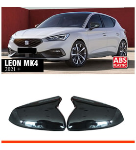 Seat Leon 2021- Sonrası Uyumlu Parlak Siyah Batman Ayna Kapağı