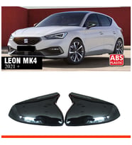 Seat Leon 2021- Sonrası Uyumlu Parlak Siyah Batman Ayna Kapağı