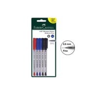 Faber Castell 1440 Tükenmez Kalem 5'li Set (2 Mavi-2 Siyah-1 Kırmızı)