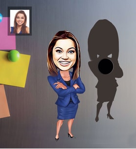 Kişiye Özel Öğretmen Karikatürlü Ahşap Magnet Bayan-20