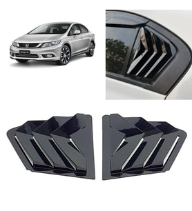 Honda Civic FB7 Kelebek Cam Kaplama Vizör Parlak Siyah