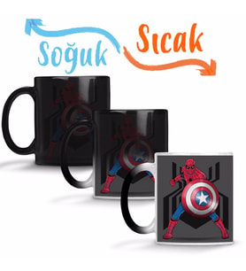 Spider Man Captain Underoos Sihirli Kupa Bardak Porselen