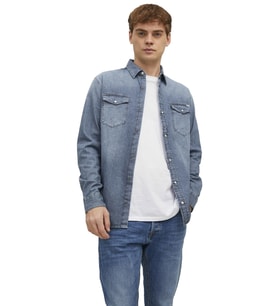 Jack & Jones Erkek Gömlek 12138115 (Mavi)