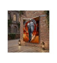 Atatürk Baston Ve Fotor Şapkasiyla poster Bayrak Raşel Kumaş 100x150 cm ATA74