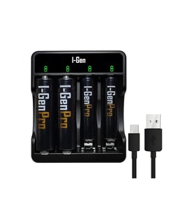 I-Gen G421 4'lü Pil Şarj Aleti + 2 Adet AA Pro 2950 mAh + 2 Adet AAA Pro 1100 mAh Şarjlı Kalem Pilli Set 1.2V Ni-MH