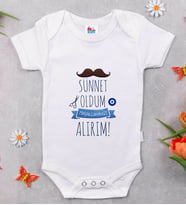 BK Kids Sünnet Tasarımlı Beyaz Bebek Body Zıbın-6