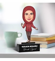 Başörtülü Hanımlara Özel Karikatürlü Biblo